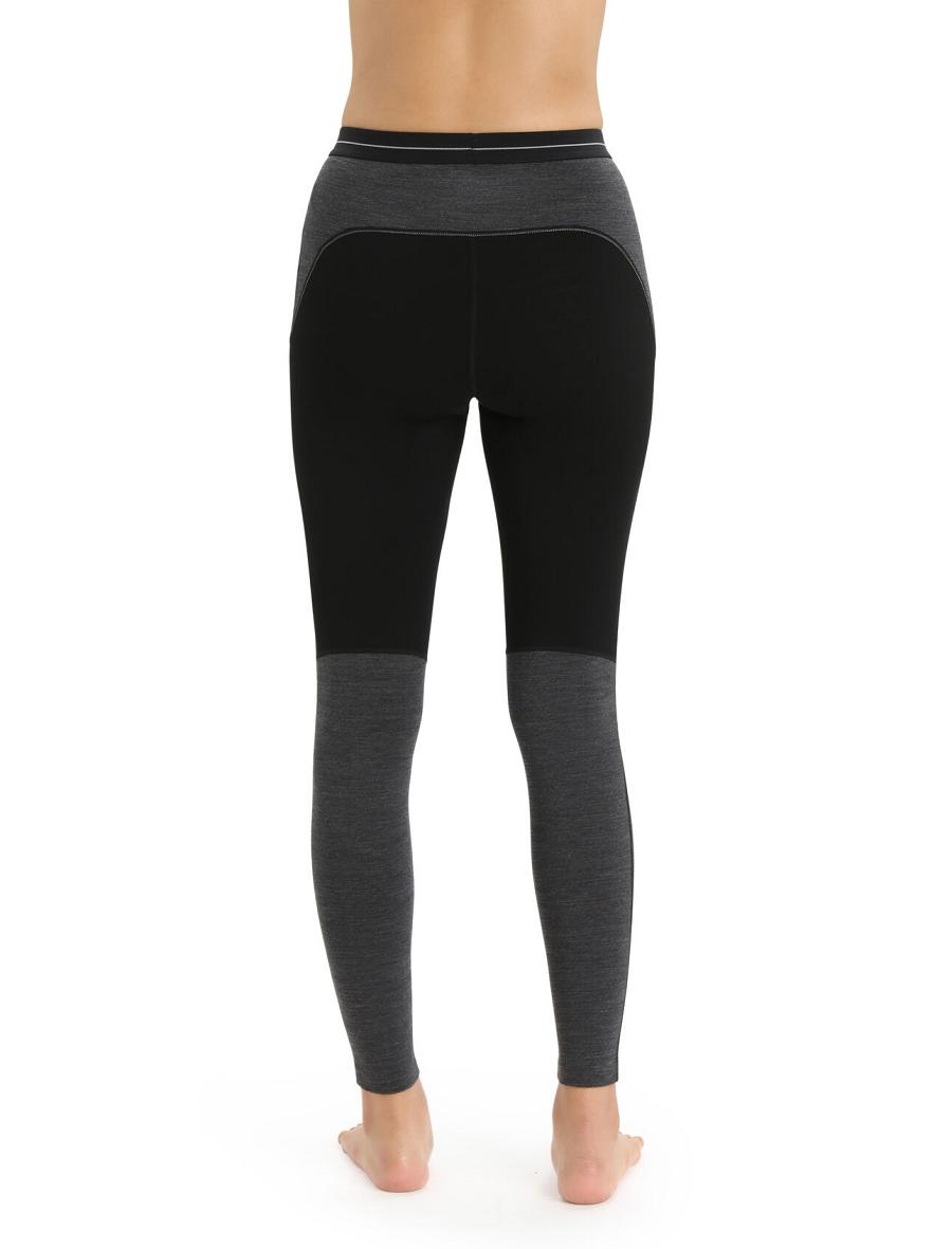 Icebreaker 200 ZoneKnit™ Merino Leggings Női Egy darab és készlet Fekete | HU 1804UZGT